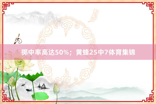 掷中率高达50%；黄蜂25中7体育集锦
