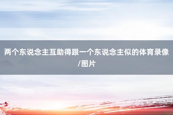 两个东说念主互助得跟一个东说念主似的体育录像/图片