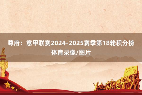 尊府：意甲联赛2024-2025赛季第18轮积分榜体育录像/图片