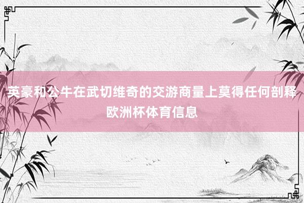 英豪和公牛在武切维奇的交游商量上莫得任何剖释欧洲杯体育信息