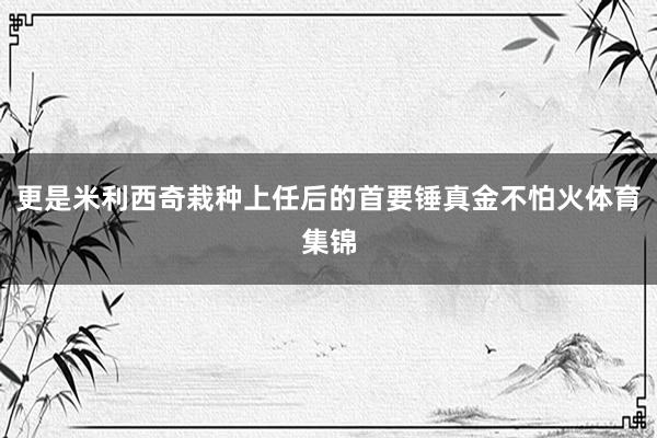 更是米利西奇栽种上任后的首要锤真金不怕火体育集锦