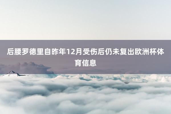 后腰罗德里自昨年12月受伤后仍未复出欧洲杯体育信息