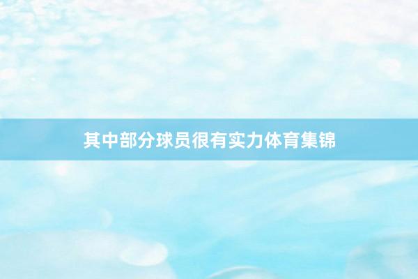 其中部分球员很有实力体育集锦