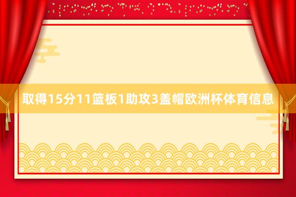 取得15分11篮板1助攻3盖帽欧洲杯体育信息