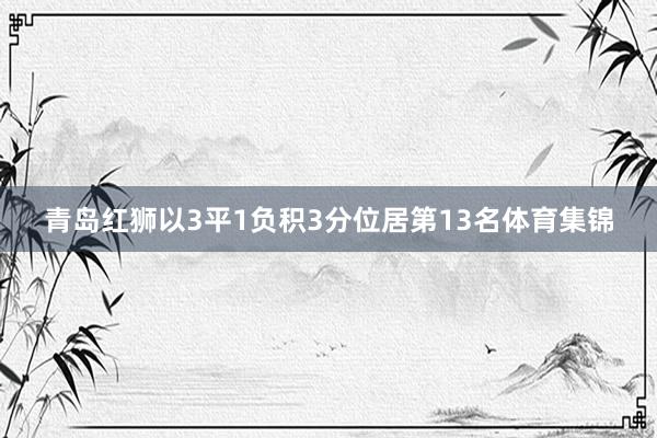 青岛红狮以3平1负积3分位居第13名体育集锦