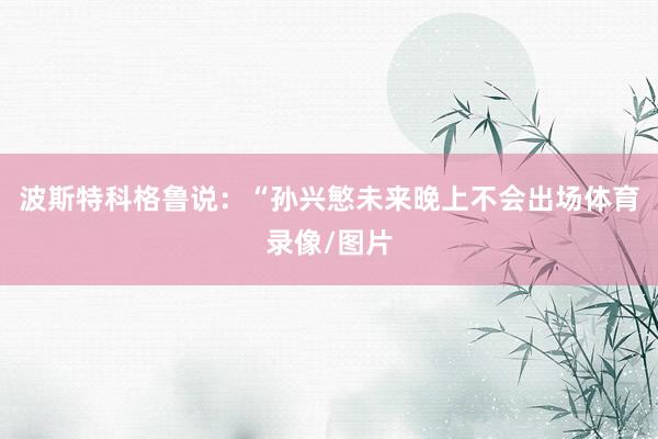 波斯特科格鲁说：“孙兴慜未来晚上不会出场体育录像/图片
