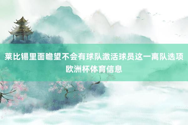莱比锡里面瞻望不会有球队激活球员这一离队选项欧洲杯体育信息
