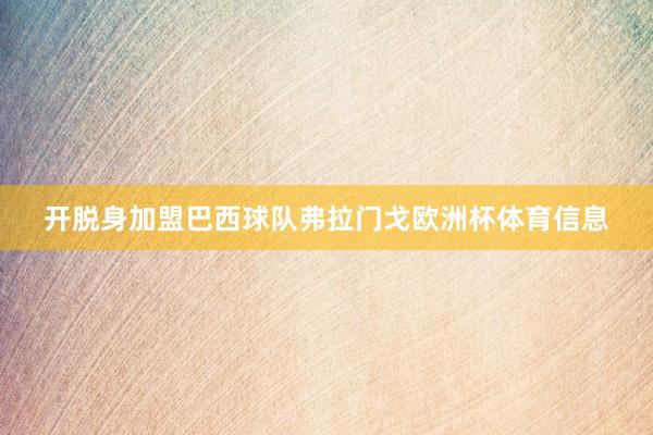 开脱身加盟巴西球队弗拉门戈欧洲杯体育信息