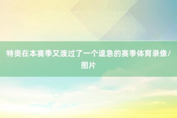特奥在本赛季又渡过了一个遑急的赛季体育录像/图片
