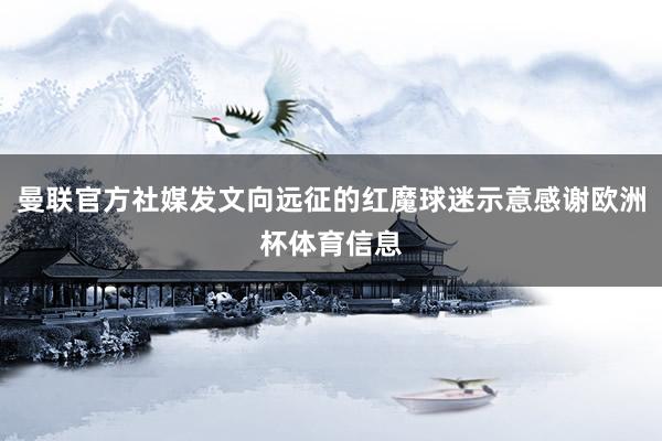 曼联官方社媒发文向远征的红魔球迷示意感谢欧洲杯体育信息