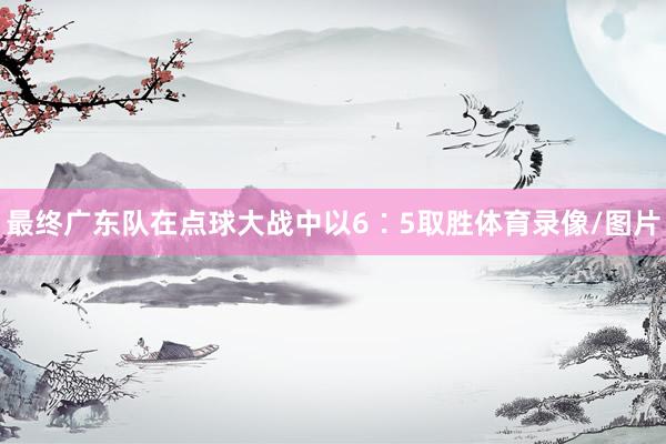 最终广东队在点球大战中以6∶5取胜体育录像/图片