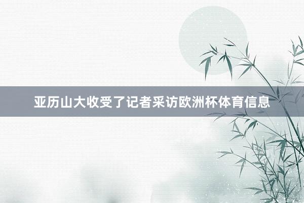 亚历山大收受了记者采访欧洲杯体育信息