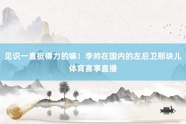 见识一直挺得力的嘛!李帅在国内的左后卫那块儿体育赛事直播