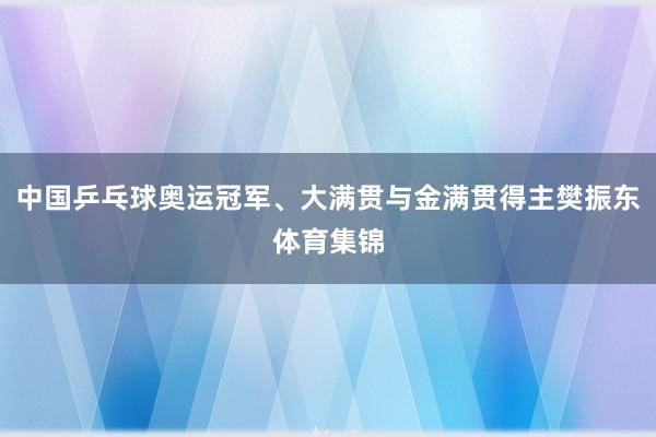 中国乒乓球奥运冠军、大满贯与金满贯得主樊振东体育集锦