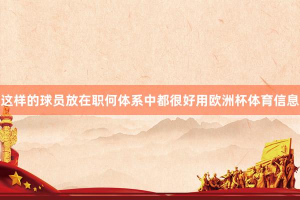 这样的球员放在职何体系中都很好用欧洲杯体育信息
