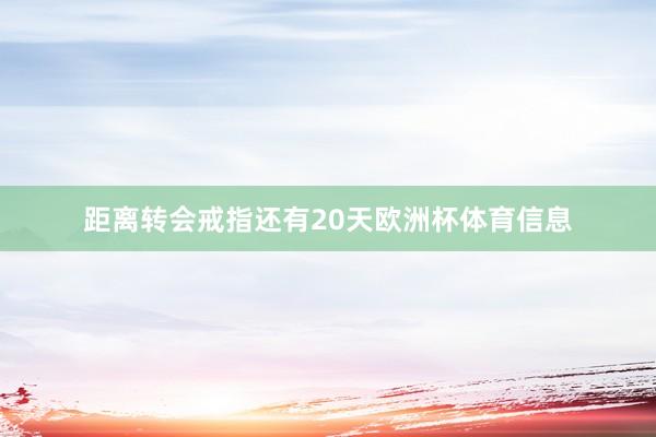 距离转会戒指还有20天欧洲杯体育信息
