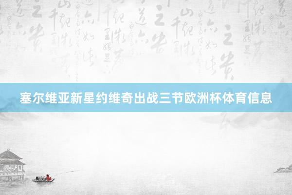 塞尔维亚新星约维奇出战三节欧洲杯体育信息
