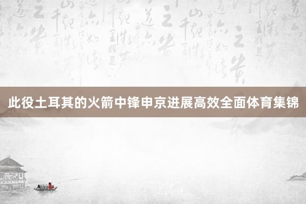 此役土耳其的火箭中锋申京进展高效全面体育集锦