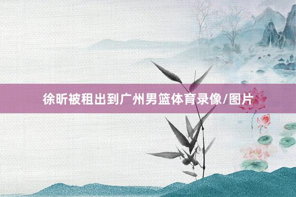 徐昕被租出到广州男篮体育录像/图片