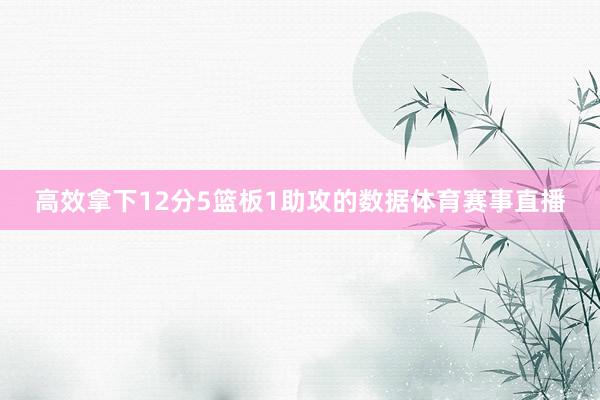 高效拿下12分5篮板1助攻的数据体育赛事直播
