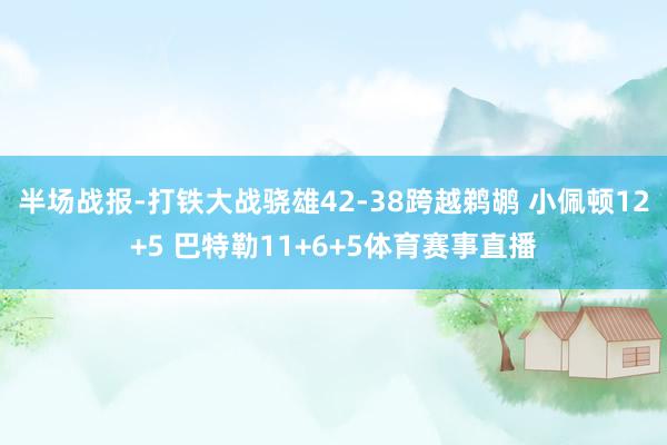 半场战报-打铁大战骁雄42-38跨越鹈鹕 小佩顿12+5 巴特勒11+6+5体育赛事直播