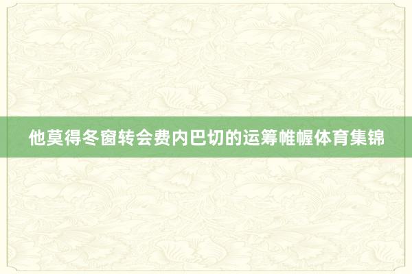 他莫得冬窗转会费内巴切的运筹帷幄体育集锦