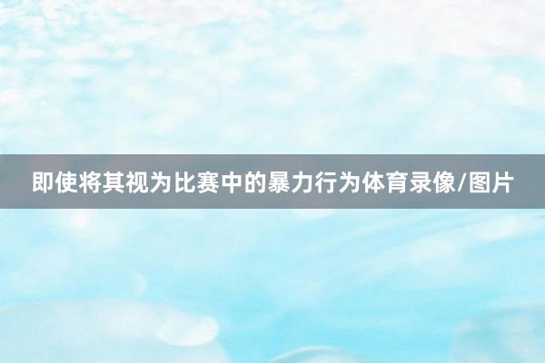 即使将其视为比赛中的暴力行为体育录像/图片