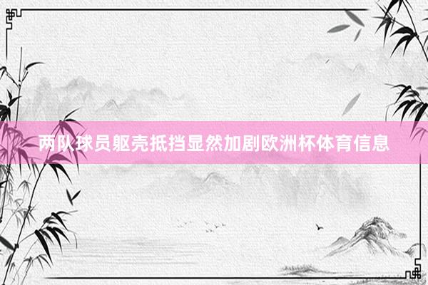 两队球员躯壳抵挡显然加剧欧洲杯体育信息
