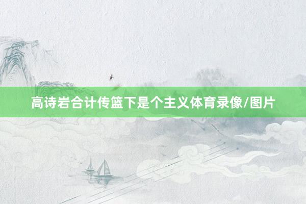 高诗岩合计传篮下是个主义体育录像/图片