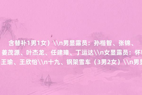 含替补1男1女）\n男显露员：孙楷智、张锦、石曜隆、安泰、李纯键、姜茂源、叶杰龙、任建璋、丁运达\n女显露员：怀明明、王璇、应清、王瑜、王欣怡\n十九、钢架雪车（3男2女）\n男显露员：殷正、陈文浩、林勤炜\n女显露员：赵丹、梁雨欣\n二十、雪橇（3男3女）\n男显露员：鲍振宇、居巴依·赛克依、侯硕\n女显露员：王沛宣、古丽洁乃提·阿迪克尤木、赵佳颖\n原标题：米兰冬奥会中国参赛显露员名单公示 苏