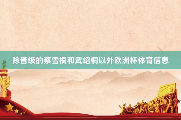 除晋级的蔡雪桐和武绍桐以外欧洲杯体育信息