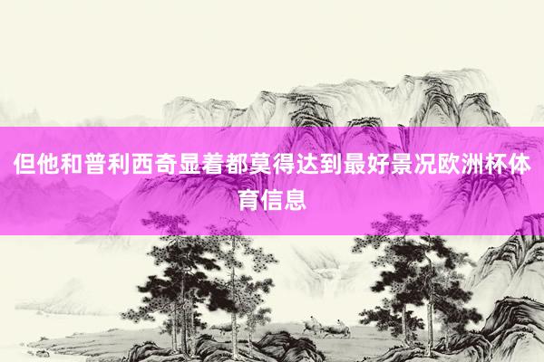 但他和普利西奇显着都莫得达到最好景况欧洲杯体育信息