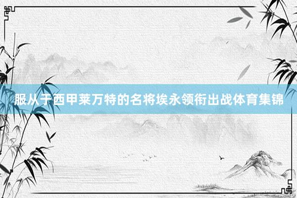 服从于西甲莱万特的名将埃永领衔出战体育集锦