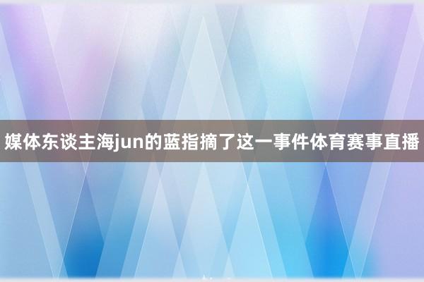 媒体东谈主海jun的蓝指摘了这一事件体育赛事直播