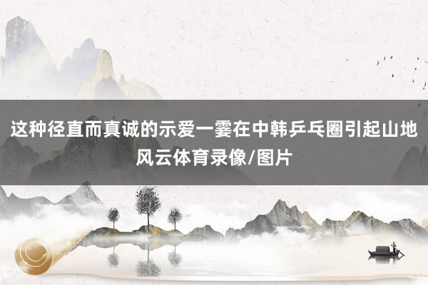 这种径直而真诚的示爱一霎在中韩乒乓圈引起山地风云体育录像/图片