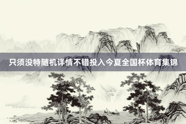 只须没特随机详情不错投入今夏全国杯体育集锦