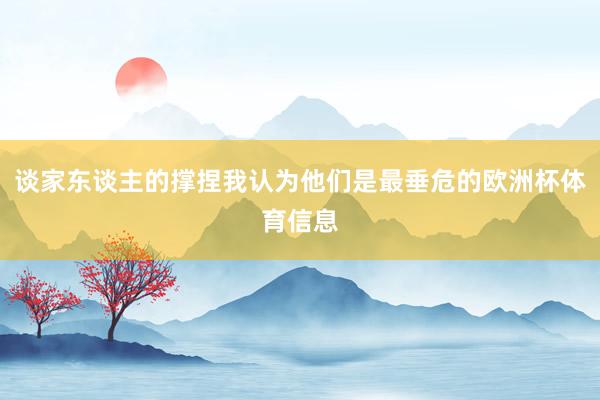 谈家东谈主的撑捏我认为他们是最垂危的欧洲杯体育信息